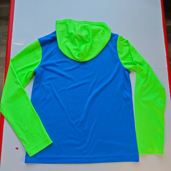 Speedo Boys Active Recreation Hooded XL Swim Shirt electric blue / lemonade - Picture 3 of 8